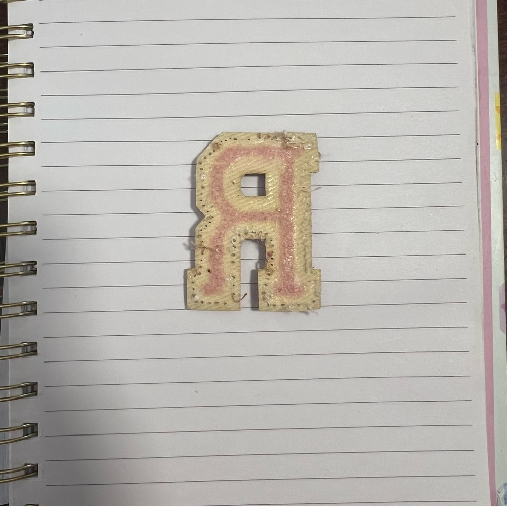 Stoney Clover Lane Chenille Pink Letter R Patch - Picture 3 of 5